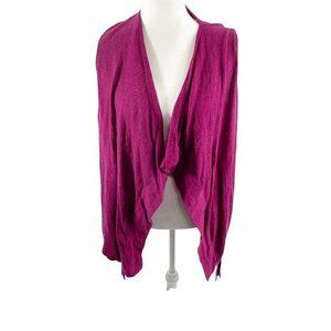 Isabella Oliver Womens Open Front Sweater Jacket Top Purple Long Sleeve Belt S